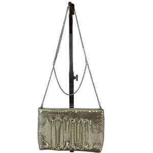 Artistry Women's Gold Tone Metallic Metal Mesh Crossbody Chain Small Clutch